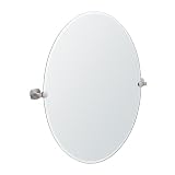 UPC 011296727038 product image for Gatco 4159LG Jewel Large Oval Mirror, Satin Nickel | upcitemdb.com