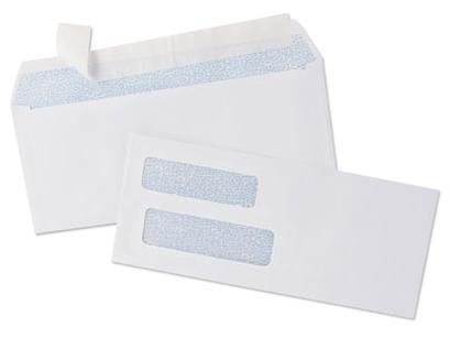 2500 Double Window Self Seal Security Quickbooks Check Envelopes - Designed for Checks