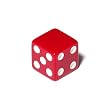 16mm d6 Red Opaque Square Edge Dice with "Blank 1 Pip"