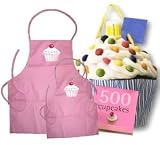 Mother Daughter Matching Cupcake Cooking Apron Gift Set