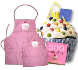 Mother Daughter Matching Cupcake Cooking Apron Gift Set