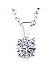 0.75 Ct Womens Round Solitaire Diamond Engagement Halo Pendant on 14k Yellow or White Gold