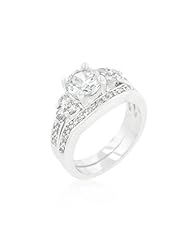 Triple Stone Engagement Set Ring