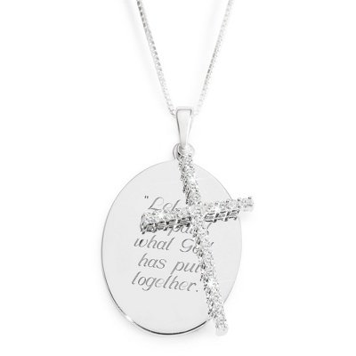 Personalized Cz Cross Necklace Gift