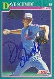Dave Schmidt, Montreal Expos, 1991 Score Autographed Card