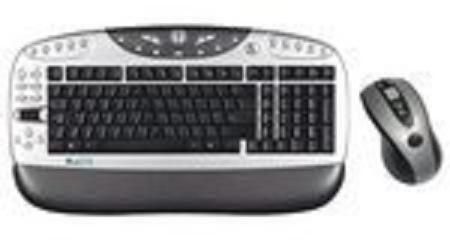 A4Tech KB-26B5RP Tastatur schnurlos 105 Tasten MS W98 D +Wireless Optical Office Mouse Silber