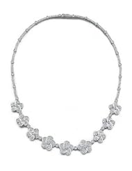 18k WHITE GOLD WOMENS NECKLACE LN-3966 DIAMOND 3.9CT TW