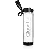 Shatterproof Glass Water Bottle - 16oz - Flip Cap Sports Water Bottle - Black