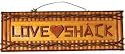 Hand-crafted "Love Shack" Sign Plaque with a Red Heart in Center (Made of Wood) 18"