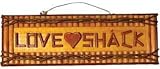 Hand-crafted Love Shack Sign Plaque with a Red Heart in Center (Made of Wood) 18