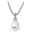 18K Palladium White Gold Paspaley South Sea Cultured Fine Drop Pearl and Diamond Pendant - 13.00mm