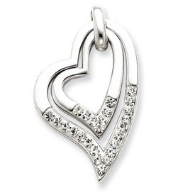Sterling Silver Swarovski Crystal Heart Pendant