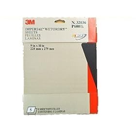 3M Imperial Wetordry Sheet, 9 in x 11 in, Grade P600, Pack of 5 Sheets