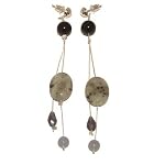 Angelite Earrings 03 Dangle Iolite Jasper Jet Blue Black Gemstone Crystal 3.8