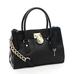 Michael Kors Hamilton Satchel Black Gold Hardware
