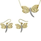 Gordon's Jewelers Dragonfly Pendant and Earring Set in 10K Gold sets