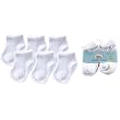 Luvable Friends No Show Baby Socks, 6 Pack, White, 0-6 Months