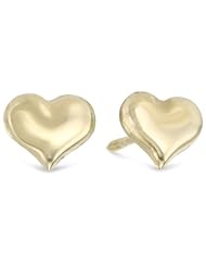 Kate & Lucy 14kt Gold Puffed Heart Girls Earrings