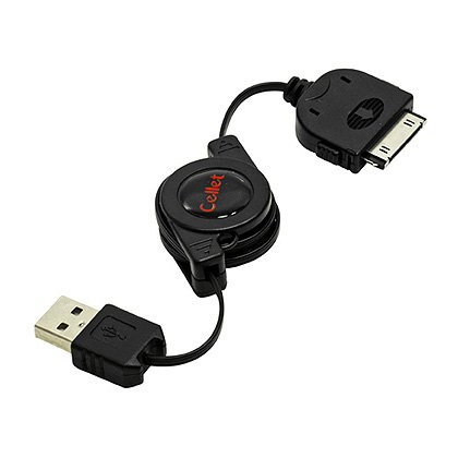 Oriongadgets Retractable Sync & Charge USB Cable for Apple iPhone 4S (Black)