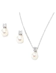 Bella Pearl Stud and Cubic Zirconia Jewelry Set