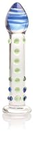 Don Wand Fat Head Glass Pleasure Wand, Nubby, Blue and Green