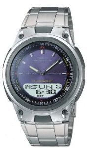 mens Casio AW80D-2AVMns 30Pg Databank Analog Watch Ana Digi Chrono Blue Dial w/S