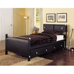Powell Z-Bedroom Bookcase Bed -Twin- 354-042 (Black) (40H x 46W x 88D) by Powell