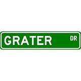 GRATER Street Sign ~ Personalized Family Lastname Sign ~ Gameroom, Basement, Garage Sign Novelty*METAL ALUMINUM by 