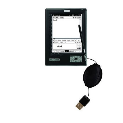 Retractable USB Cable for the Hanvon WISEreader N518 with Power Hot Sync and Charge capabilities - uses Gomadic TipExchange Technology