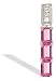 14K White Gold Emerald-cut Created Pink Sapphire and Diamond 3-Stone Pendant