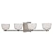 Cove Neck 4-Light Vanity Light - Satin Nickel Finish with Clear/White Glass Shade