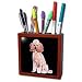   - Dogs Poodle - Pink Poodle - Tile Pen Holders-5 inch tile pen holder