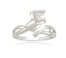 Silver Calla Lily Diamond Ring, Size 8