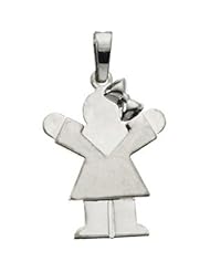 Genuine IceCarats Designer Jewelry Gift 14K White Gold Kids Love Girl Pendant. 19.50X14.00 Mm Kids Love Girl Pendant Kids Love Girl Pendant In 14K White Gold