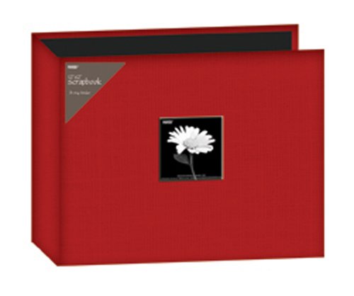 Pioneer 12-Inch by 12-Inch Fabric 3-Ring Binder Album with Window, Red