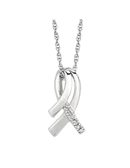 18" 1.1mm (0.04") Rhodium Plated Polished Cable Chain w/ .03ctw White Diamond Christian Fish Pendant 925 Sterling Silver