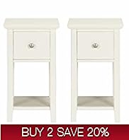 Hastings White Compact Bedside Chests
