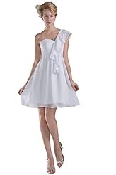 One Shoulder Short Chiffon/Satin/Silk  Dress