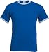 Fruit of the Loom plain ringer t-shirt Royal blue body white contrast XL (44 - 46 inch chest)