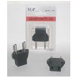 Travel Plug Adapter for Europe/Asia. Converts USA Plug To Europe Round Pin Plug -RoHS COMPLIANT