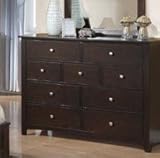 Bedroom Dresser Contemporary Style in Cappuccino Finish