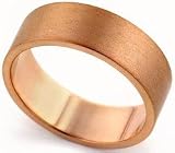 14K Rose Gold Flat Heavy Classic-Fit Wedding Band with Satin Finish, 6mm Wide