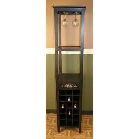 Traditional Style Antiqued Furniture - Floral Tall Wine Rack Cabinet 10046 by HF Gallery
