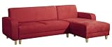 Max Winzer 2760831 Carrie Polsterecke 2.5-Sitzer mit Longchair rechts inklusiv Bettfunktion Mikrovelours, rot