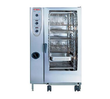 Gas Combi Oven-RATIONAL Cooking Systems CM202G Combi Oven Steamer Full Size Gas Manual Controls for Steam Convection and Combi Mobile Oven Rack Included 20 18 x 26 Pans or 40 12 x 20 Pans CombiMaster Series Images