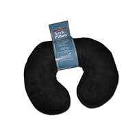 New point luxurious comfort extra soft poly fiber-filled neck travel pillow - black