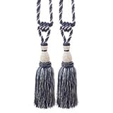 Pair of Ivory and Navy Blue Jane Tassels