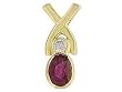 14K Yellow Gold Ruby and Diamond Pendant
