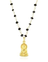 Flying Lizard Designs Black Spinel and Vermeil Buddha Charm Necklace