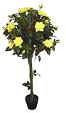 PROTEAM Indoor/Outdoor Topiary Artificial 4 ft Rose Tree/Plant